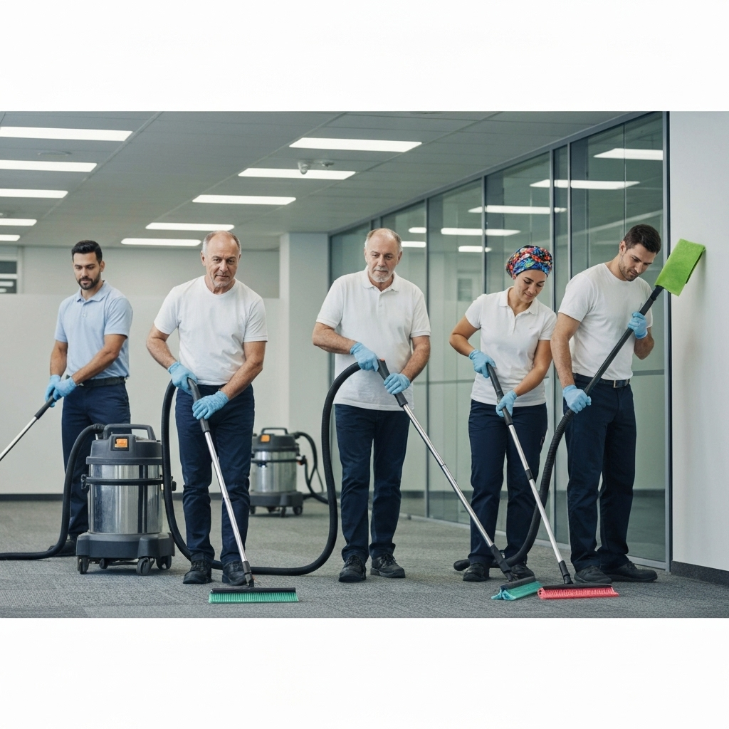 Professional cleaning team